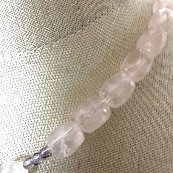 Rose Quartz blue lace agate sterling  silver pendant necklace - Picture 11 of 12